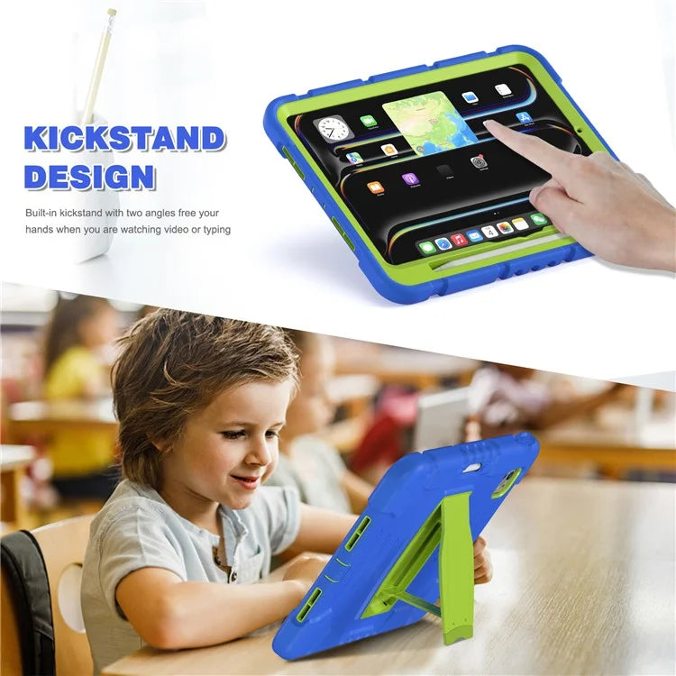 For iPad Pro 11 (2024) Case PC+Silicone Tablet Cover with Kickstand
