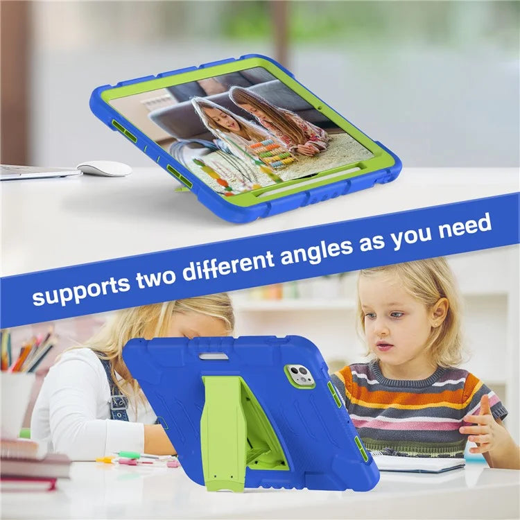 For iPad Pro 11 (2024) Case PC+Silicone Tablet Cover with Kickstand