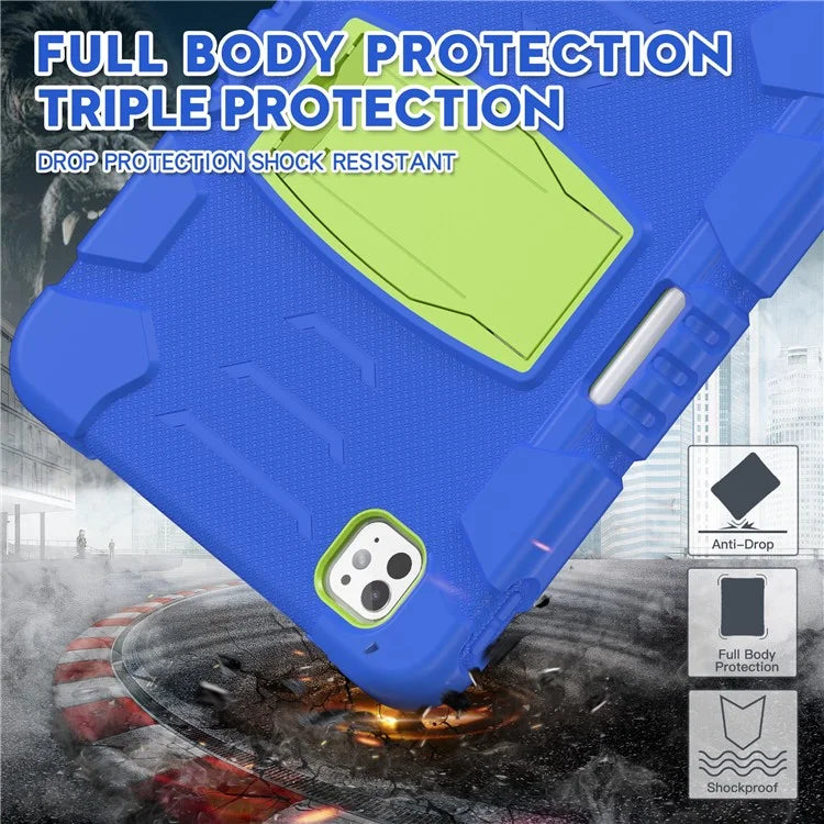 For iPad Pro 11 (2024) Case PC+Silicone Tablet Cover with Kickstand