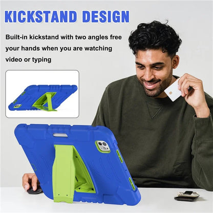 For iPad Pro 11 (2024) Case PC+Silicone Tablet Cover with Kickstand