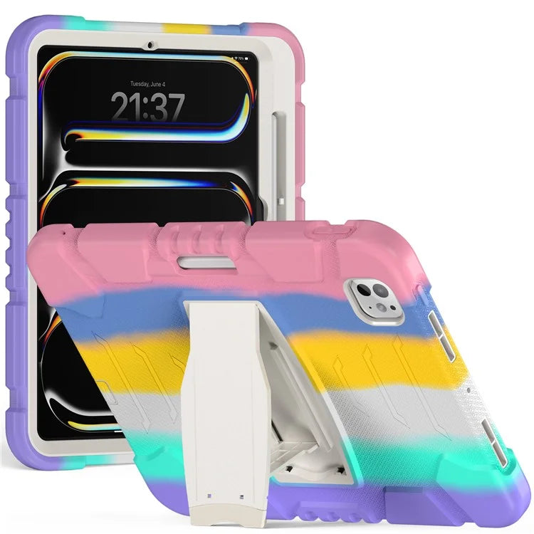 For iPad Pro 11 (2024) Case PC+Silicone Tablet Cover with Kickstand