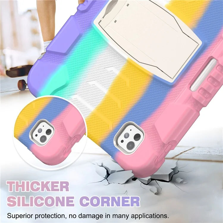 For iPad Pro 11 (2024) Case PC+Silicone Tablet Cover with Kickstand
