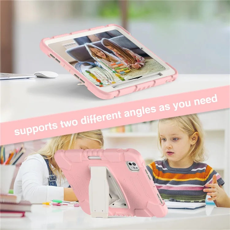 For iPad Pro 11 (2024) Case PC+Silicone Tablet Cover with Kickstand