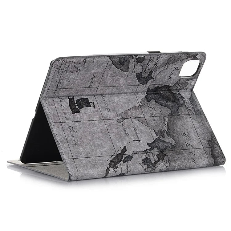 For iPad Pro 13 (2024) Case Wallet Map Pattern PU Leather Folio Tablet Cover Auto Wake / Sleep