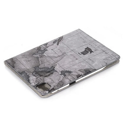 For iPad Pro 13 (2024) Case Wallet Map Pattern PU Leather Folio Tablet Cover Auto Wake / Sleep