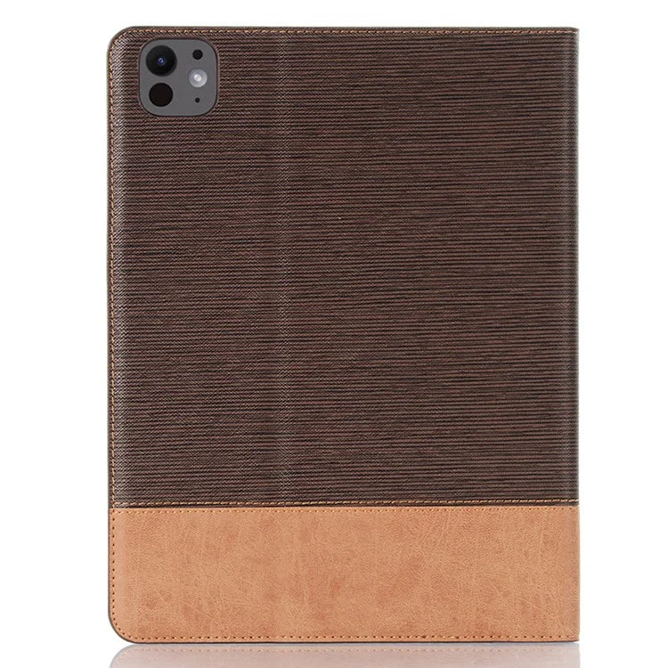 For iPad Pro 11 (2024) Case Auto Wake / Sleep PU Leather Tablet Cover Cross Texture Splicing