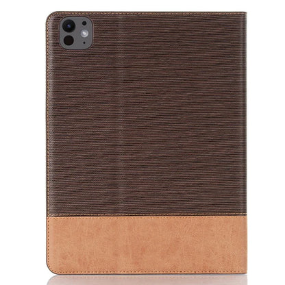 For iPad Pro 11 (2024) Case Auto Wake / Sleep PU Leather Tablet Cover Cross Texture Splicing