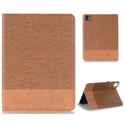 For iPad Pro 11 (2024) Case Auto Wake / Sleep PU Leather Tablet Cover Cross Texture Splicing