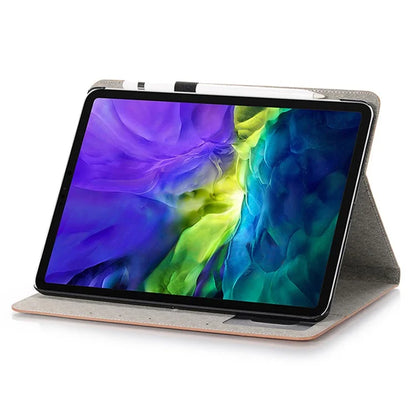 For iPad Pro 11 (2024) Case Auto Wake / Sleep PU Leather Tablet Cover Cross Texture Splicing