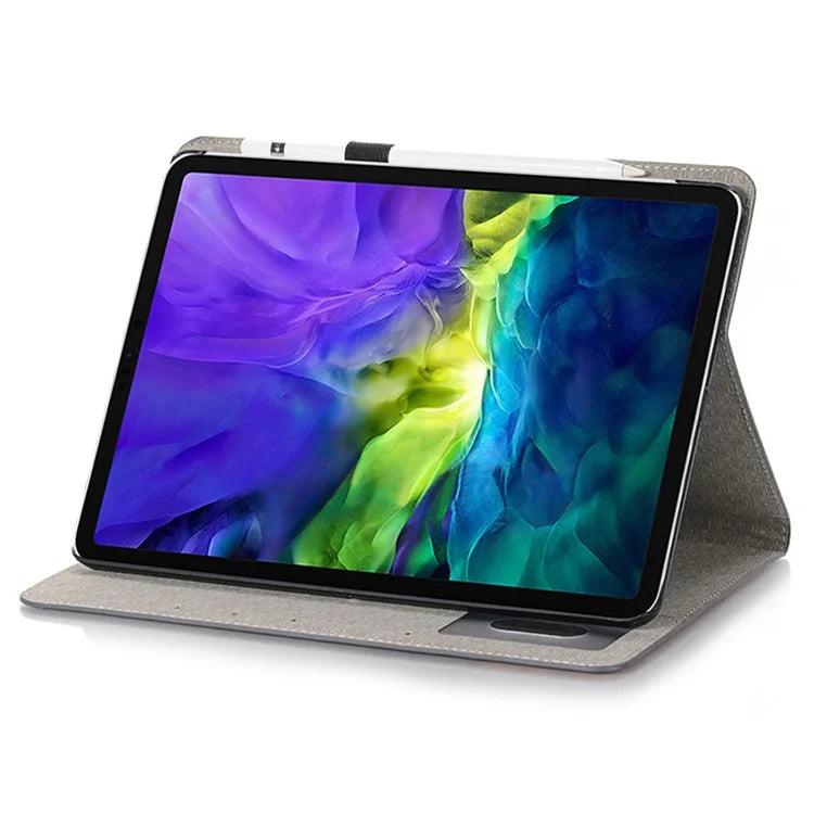 For iPad Pro 11 (2024) Case Auto Wake / Sleep PU Leather Tablet Cover Cross Texture Splicing