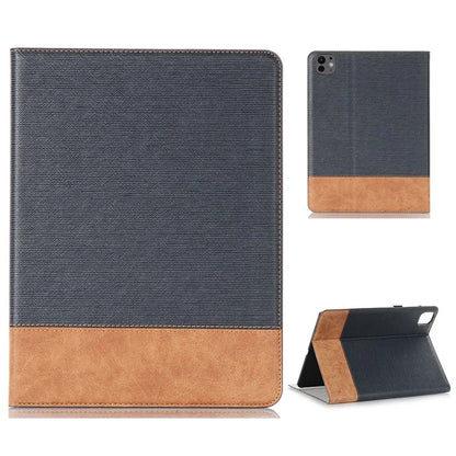 For iPad Pro 11 (2024) Case Auto Wake / Sleep PU Leather Tablet Cover Cross Texture Splicing