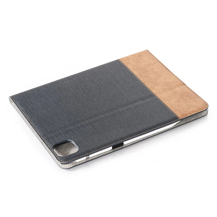 For iPad Pro 11 (2024) Case Auto Wake / Sleep PU Leather Tablet Cover Cross Texture Splicing
