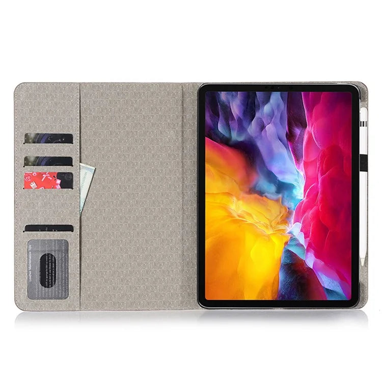 For iPad Pro 13 (2024) Case Cross Texture Splicing Leather Smart Tablet Cover Card Slots