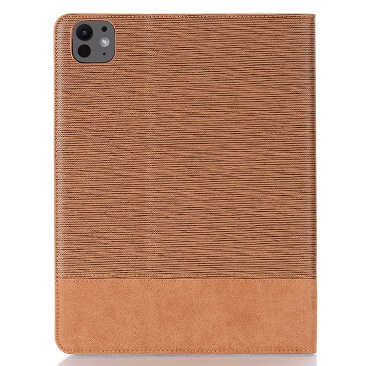 For iPad Pro 13 (2024) Case Cross Texture Splicing Leather Smart Tablet Cover Card Slots