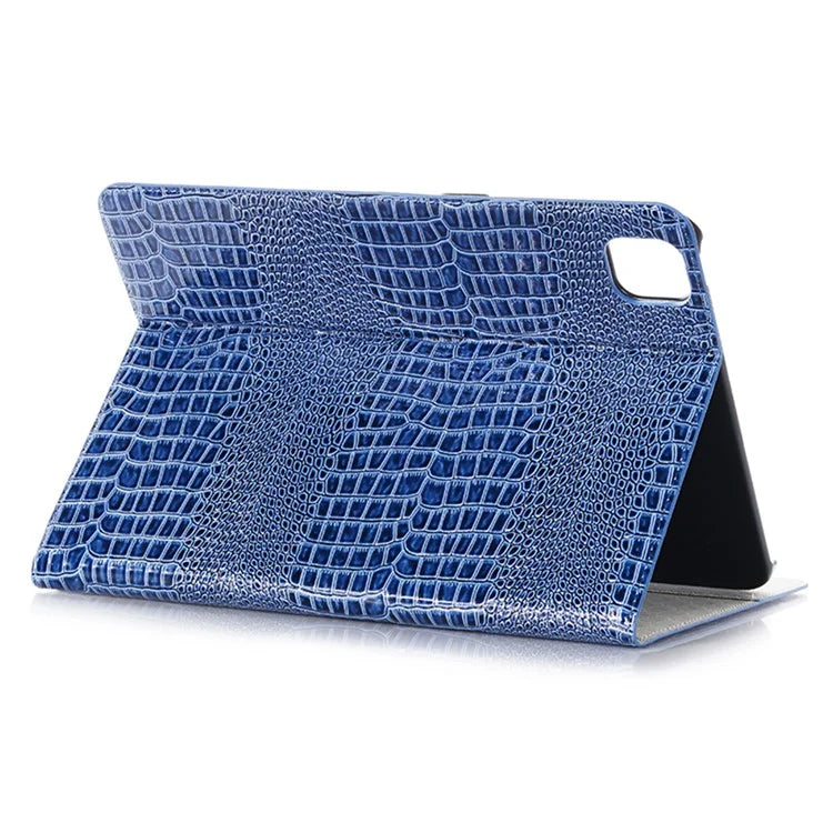 For iPad Pro 11 (2024) Case PU Leather Crocodile Texture Tablet Cover Auto Wake / Sleep