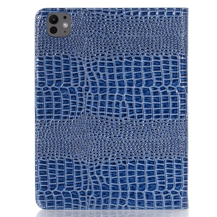 For iPad Pro 11 (2024) Case PU Leather Crocodile Texture Tablet Cover Auto Wake / Sleep