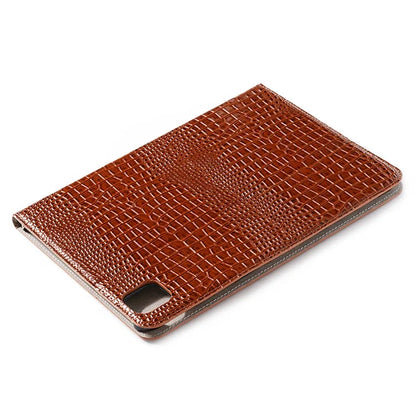 For iPad Pro 11 (2024) Case PU Leather Crocodile Texture Tablet Cover Auto Wake / Sleep