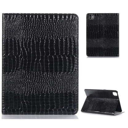 For iPad Pro 11 (2024) Case PU Leather Crocodile Texture Tablet Cover Auto Wake / Sleep