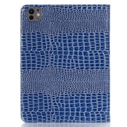 For iPad Pro 13 (2024) Case Smart PU Leather Tablet Cover Cash / Card Slots Crocodile Texture