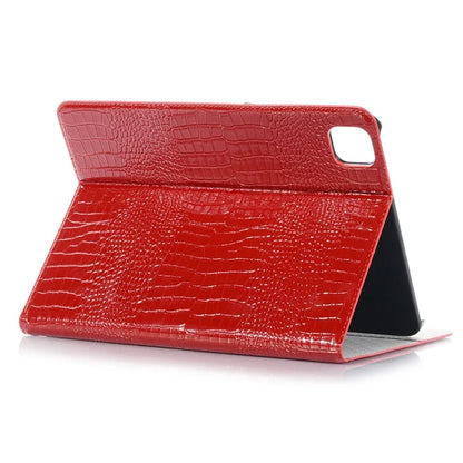 For iPad Pro 13 (2024) Case Smart PU Leather Tablet Cover Cash / Card Slots Crocodile Texture