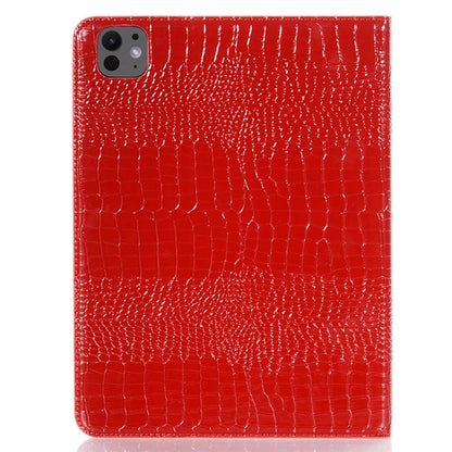 For iPad Pro 13 (2024) Case Smart PU Leather Tablet Cover Cash / Card Slots Crocodile Texture