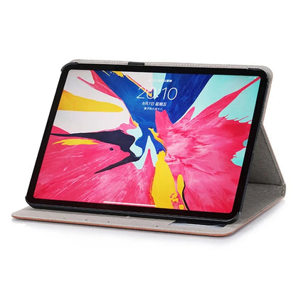 For iPad Pro 13 (2024) Case Smart PU Leather Tablet Cover Cash / Card Slots Crocodile Texture