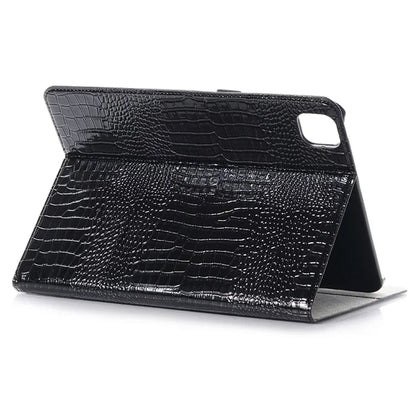 For iPad Pro 13 (2024) Case Smart PU Leather Tablet Cover Cash / Card Slots Crocodile Texture