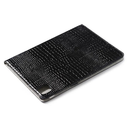 For iPad Pro 13 (2024) Case Smart PU Leather Tablet Cover Cash / Card Slots Crocodile Texture