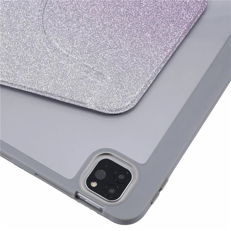 For iPad Pro 12.9 (2022) / (2021) / (2020) Case Detachable Glitter Leather Cover Smart Sleep / Wake