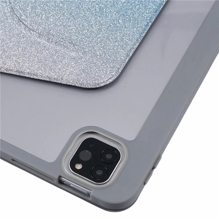 For iPad Pro 12.9 (2022) / (2021) / (2020) Case Detachable Glitter Leather Cover Smart Sleep / Wake