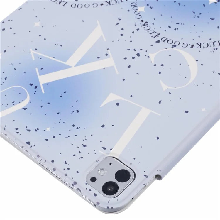 For iPad Pro 11 (2024) Case Origami Stand Magnetic PU Leather Cover Pattern Printed