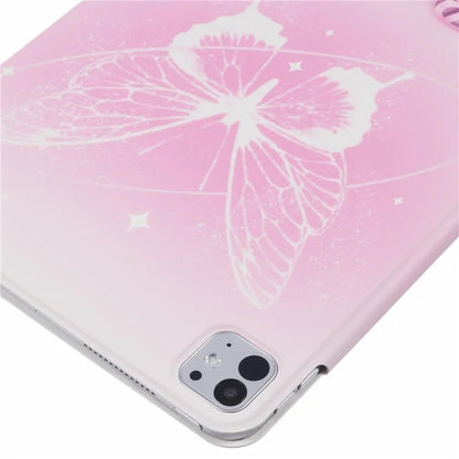 For iPad Pro 11 (2024) Case Origami Stand Magnetic PU Leather Cover Pattern Printed