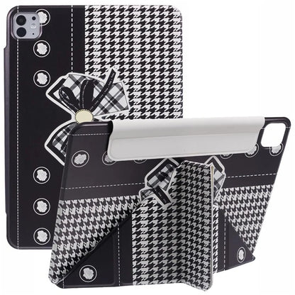 For iPad Pro 11 (2024) Case Origami Stand Magnetic PU Leather Cover Pattern Printed