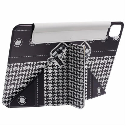 For iPad Pro 11 (2024) Case Origami Stand Magnetic PU Leather Cover Pattern Printed