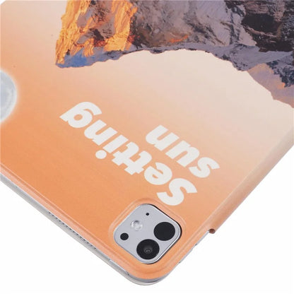 For iPad Pro 11 (2024) Case Origami Stand Magnetic PU Leather Cover Pattern Printed