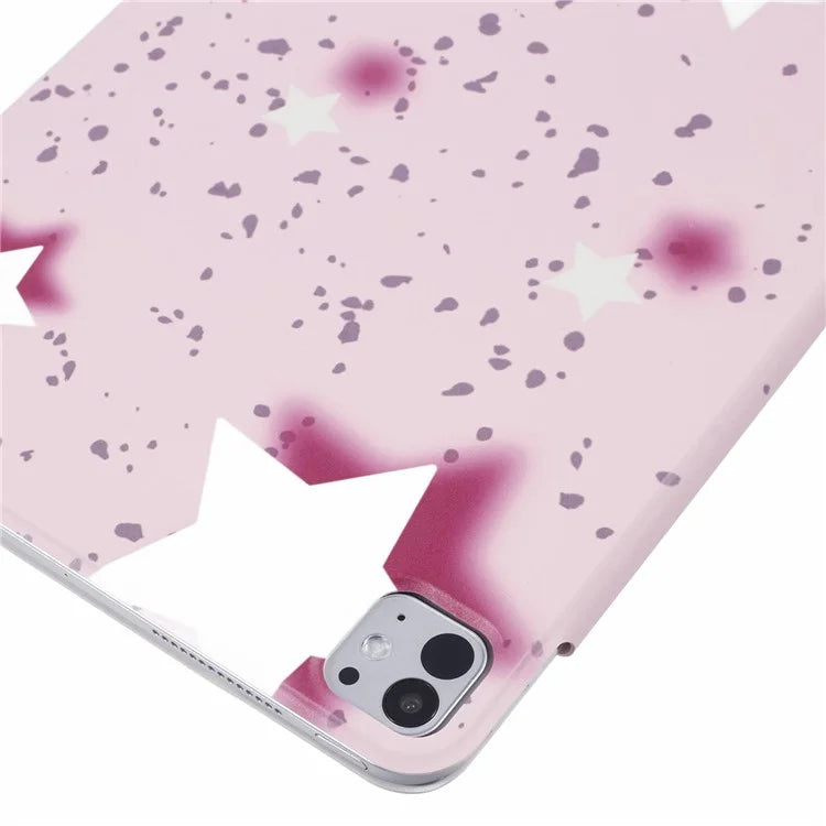 For iPad Pro 11 (2024) Case Origami Stand Magnetic PU Leather Cover Pattern Printed