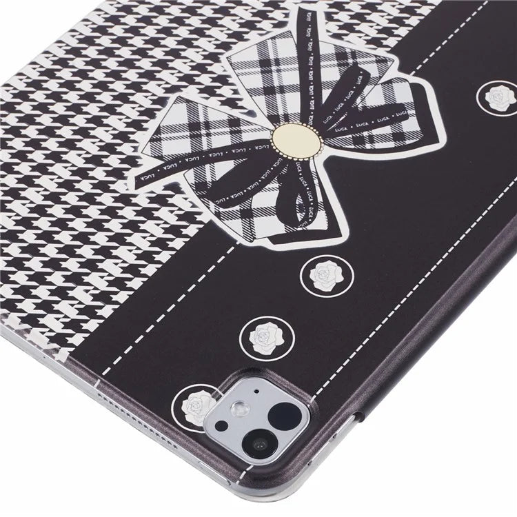 For iPad Pro 13 (2024) Case Origami Stand Pattern Print Magnetic Leather Tablet Cover