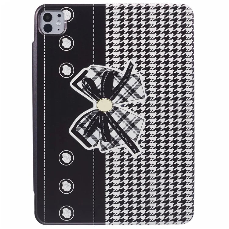 For iPad Pro 13 (2024) Case Origami Stand Pattern Print Magnetic Leather Tablet Cover