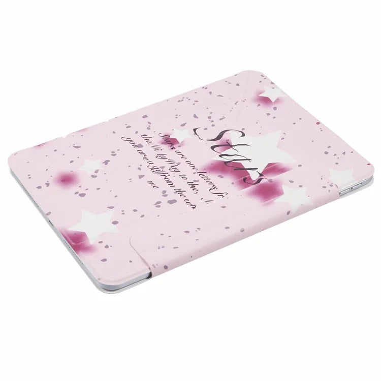 For iPad Pro 13 (2024) Case Origami Stand Pattern Print Magnetic Leather Tablet Cover