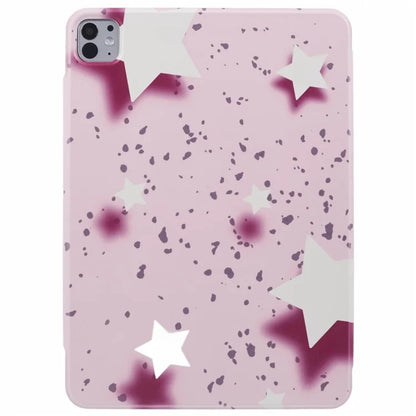 For iPad Pro 13 (2024) Case Origami Stand Pattern Print Magnetic Leather Tablet Cover