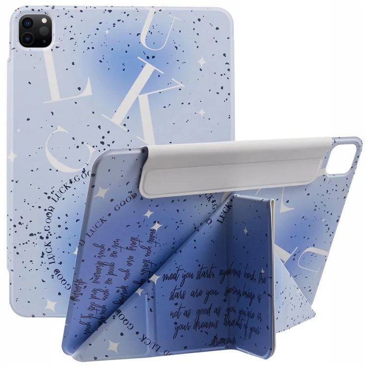 For iPad Pro 12.9 (2022) / (2021) / (2020) Case Pattern Print Stand Magnetic PU Leather Cover