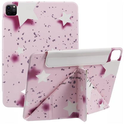 For iPad Pro 12.9 (2022) / (2021) / (2020) Case Pattern Print Stand Magnetic PU Leather Cover