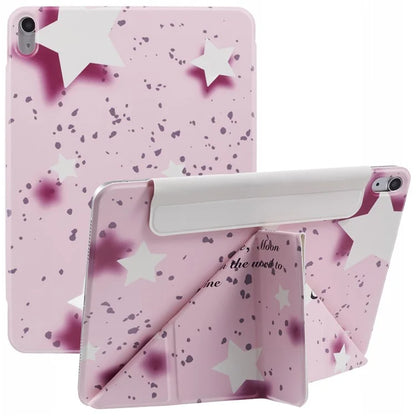 For iPad 10.9 (2022) Case Origami Stand PU Leather Magnetic Tablet Cover Pattern Print