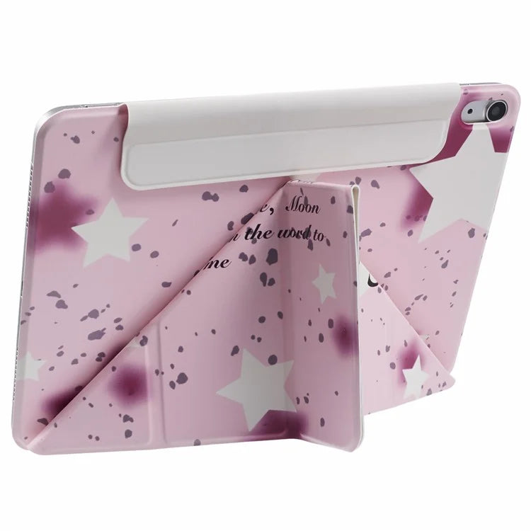 For iPad 10.9 (2022) Case Origami Stand PU Leather Magnetic Tablet Cover Pattern Print