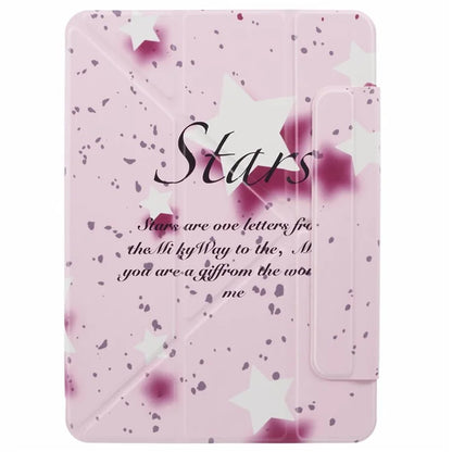 For iPad 10.9 (2022) Case Origami Stand PU Leather Magnetic Tablet Cover Pattern Print