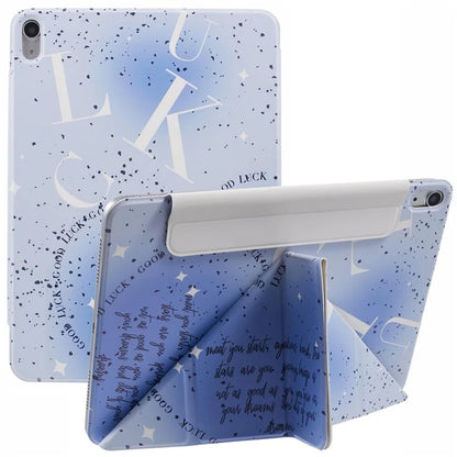 For iPad 10.9 (2022) Case Origami Stand PU Leather Magnetic Tablet Cover Pattern Print