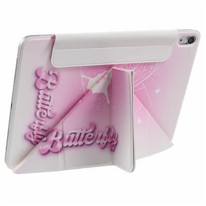 For iPad 10.9 (2022) Case Origami Stand PU Leather Magnetic Tablet Cover Pattern Print