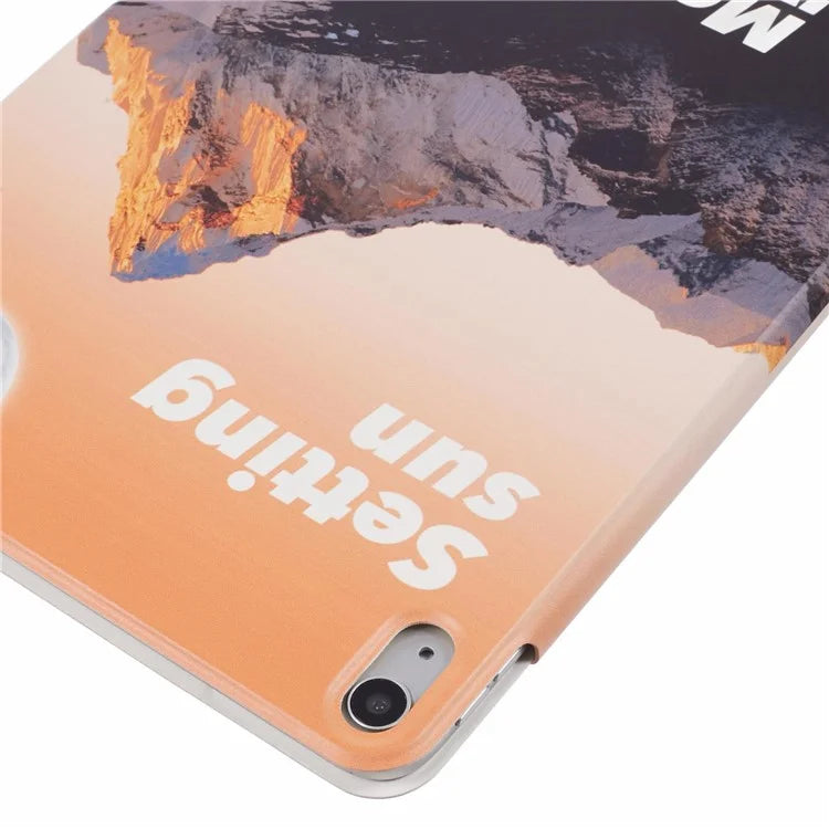 For iPad Air 13 (2024) Case Pattern Print Magnetic Leather Cover with Origami Stand