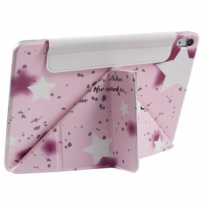 For iPad Air 13 (2024) Case Pattern Print Magnetic Leather Cover with Origami Stand