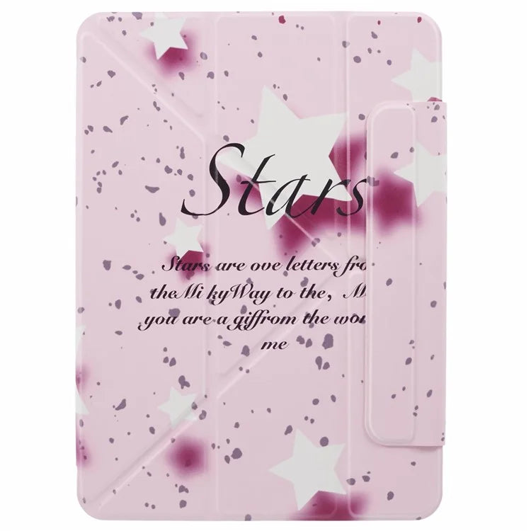 For iPad Air 13 (2024) Case Pattern Print Magnetic Leather Cover with Origami Stand